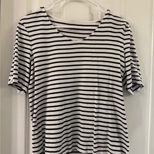 Talbots Classic Black and White Striped Women's Top